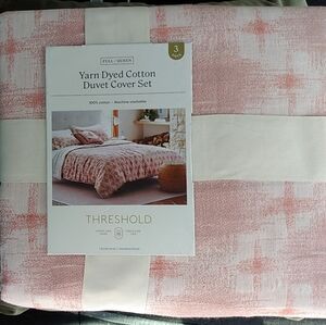 Threshold Cotton Yarn Dye Ikat Duvet Cover Ivory Mauve Set Full Queen Target